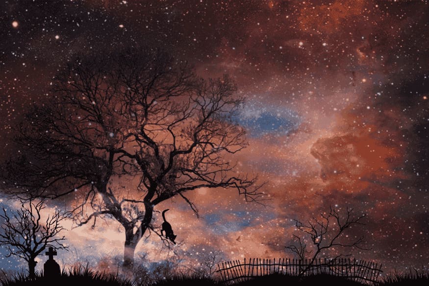 Céu estrelado com tons avermelhados e azulados, mostrando por que algumas estrelas parecem coloridas no céu